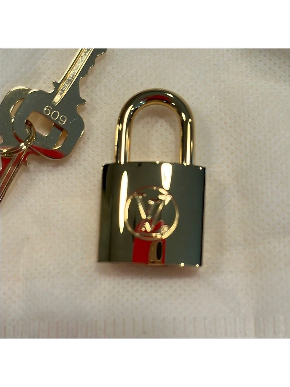 Louis Vuitton Shiny Gold Lock and Key Set #609 - Picture 10 of 12